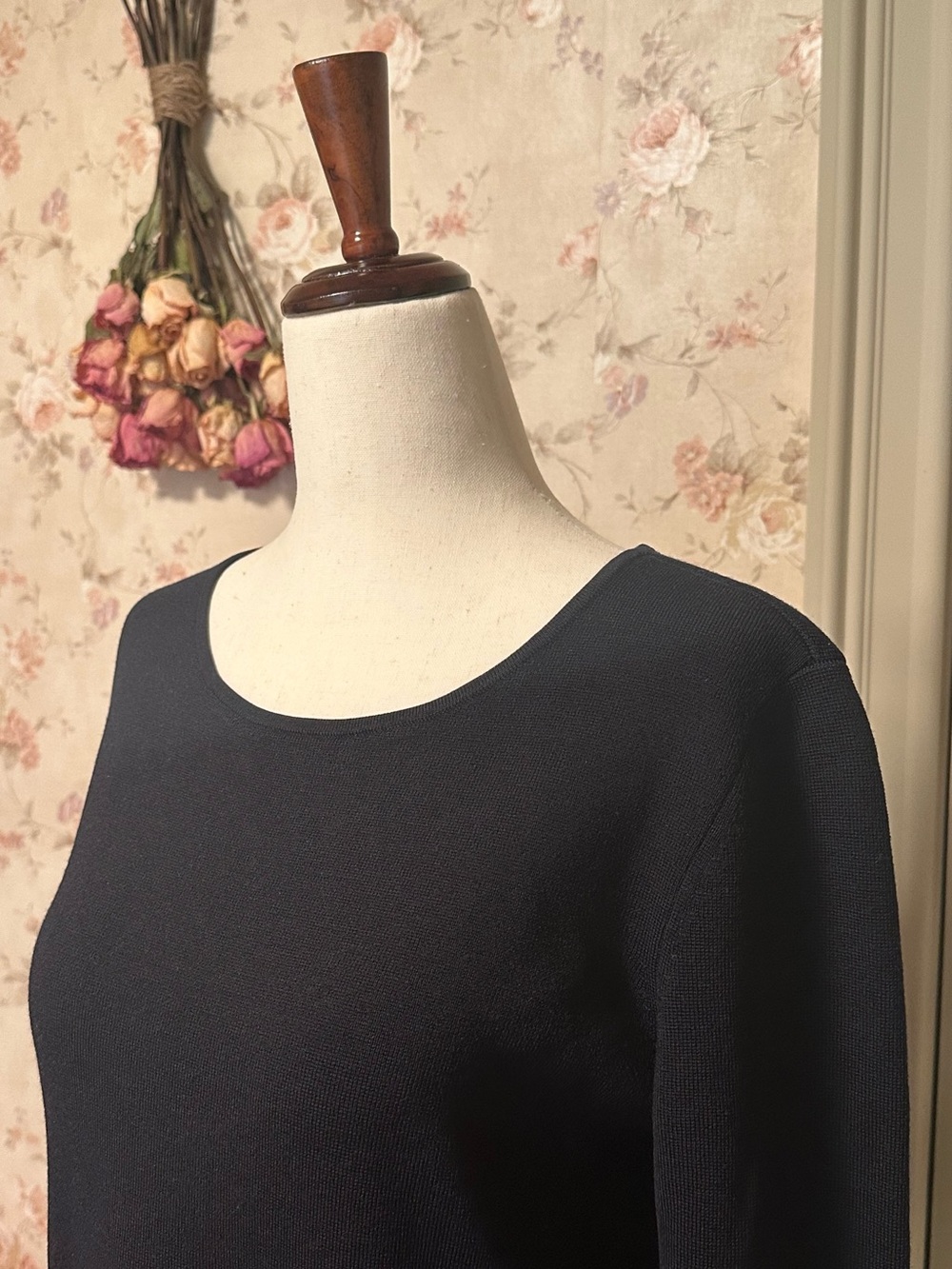 Tory Burch Harley Merino Wool Lace-Up Grommet Dress Navy Blue Small long sleeve - Picture 6 of 14